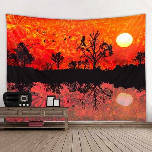Wandteppich Kunst Dekor Decke Vorhang hängen zu Hause Schlafzimmer Wohnzimmer Dekoration und psychedelisch und abstrakt und Landschaft Lightinthebox