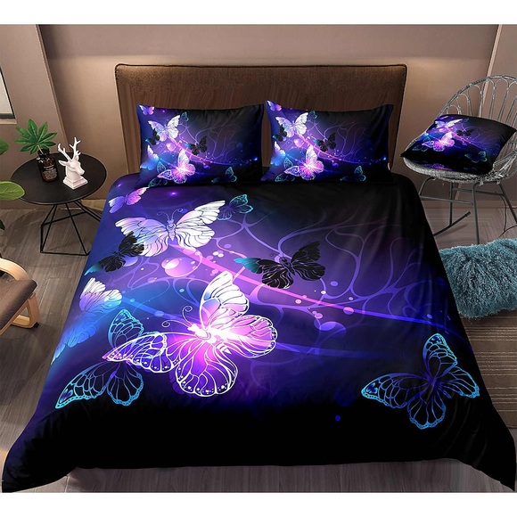Schmetterlings-Bettbezug-Set Hotel-Bettwäsche-Sets Bettbezug für Doppelbett / Queen / King, inklusive 1 Bettbezug, 1 oder 2 Kissenbezügen Lightinthebox