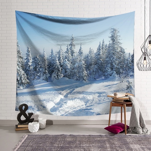 Wandteppich Kunst Dekor Decke Vorhang hängen zu Hause Schlafzimmer Wohnzimmer Dekoration Polyester Schneewald Lightinthebox