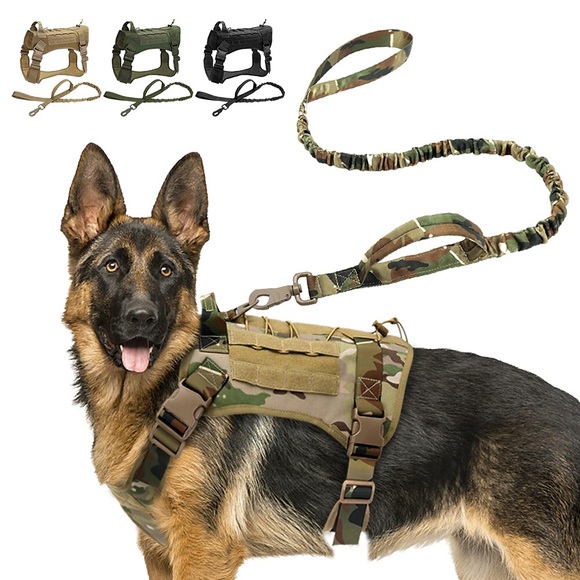 Hunde Pelzige Kleintiere - Taktisches Geschirr Weste Langlebig Outdoor Jagd Laufen Wandern Gehen Nylon Mittlerer Hund Großer Hund Tarnfarbe Khaki Grün Schwarz 1 Set Lightinthebox