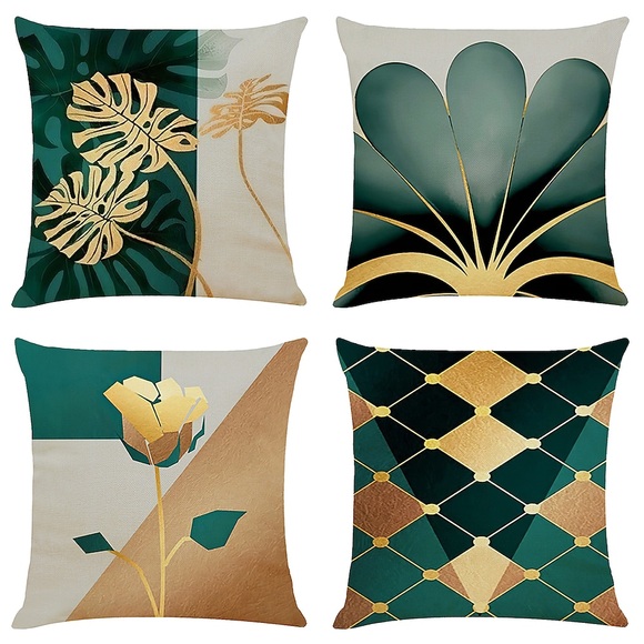 Kissenbezug 4pcs weiche geometrische einfache klassische Wurfkissenbezug Kunstleinen Kissenbezug Kissenbezug für Sofa Schlafzimmer überlegene Qualität maschinenwaschbar für Sofa Couch Bett Stuhl Lightinthebox