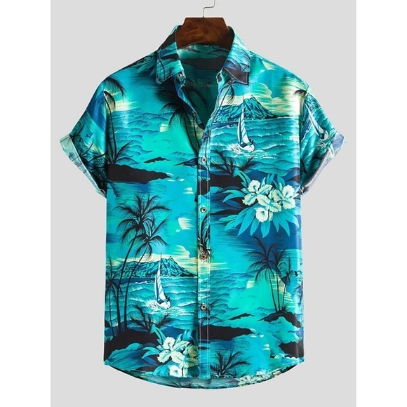 Herren Hemd Grafik-Shirt Aloha-Shirt Zebra Kragen Umlegekragen Blau Andere Drucke Täglich Ausgehen Kurzarm Hemden mit Kragen Bedruckt Bekleidung Boho Designer Strand Design Lightinthebox