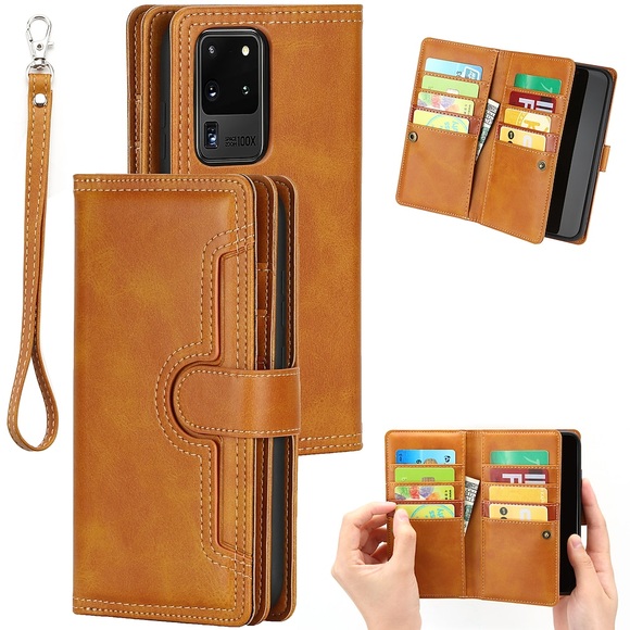Handy Hülle Handyhüllen Für Samsung Galaxy Brieftasche Kartenetui S21 Ultra Plus S21 Plus S21 Ultra S21 S20 S20 Plus S20 ultra Note 20 Ultra Note 20 Kreditkartenfächer Staubdicht mit Handyband Feste Lightinthebox