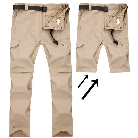 Herren Wanderhose schwarz Hose Cabrio Hose / Zip-Off Hose einfarbig Sommer Outdoor wasserdicht atmungsaktiv schnell trocknend Schweißableitend Nylon Hose / Hose Cabrio Hose Unterteil schwarz Army Lightinthebox