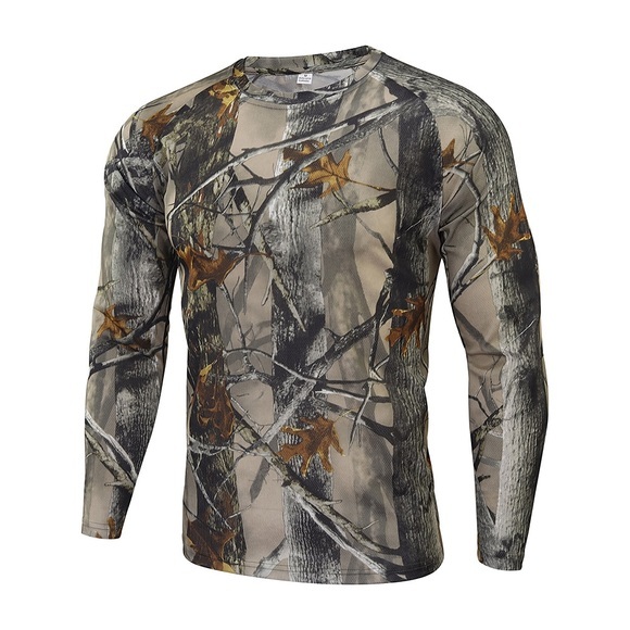 Herren T-Shirt für Wanderer Jagd-T-Shirt Jagd-T-Shirt Camouflage Kurzarm camuflaje Langarm Außen Frühling Herbst Extraleicht(UL) Atmungsaktiv Rasche Trocknung Draussen Shirt Polyester Campen und Lightinthebox