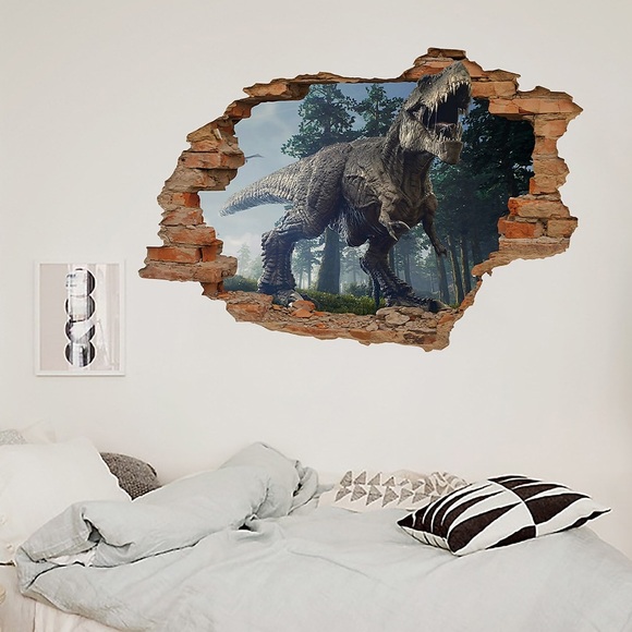 3d gebrochene Wand Dinosaurier Park Kinderzimmer Home Hintergrund Dekoration kann Aufkleber entfernen Lightinthebox