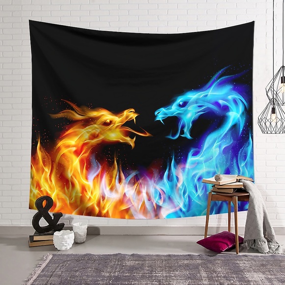 Wandteppich Kunst Dekor Decke Vorhang hängen zu Hause Schlafzimmer Wohnzimmer Dekoration Polyester Drachen Lightinthebox