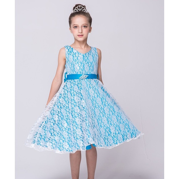 kinderkleidung Mädchen Danksagungen Kleid Einfarbig Tüll-Kleid Knielang Kleid Party Bedruckt Ärmellos Süß Kleid 3-12 Jahre Frühling Schwarz Blau Purpur Lightinthebox
