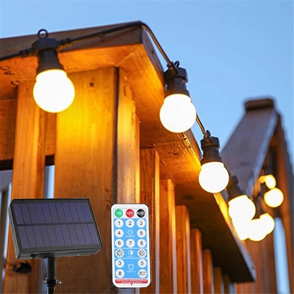 Outdoor Solar Lichterkette 5m wasserdichte Lichterkette mit Fernbedienung G50 Glühbirne Licht Outdoor wasserdichte LED Lichterkette 10leds Lichterketten Gartenterrasse Hochzeit Weihnachten Café Lightinthebox