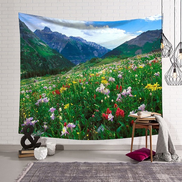landschaft wandteppich kunst dekor decke vorhang hängen nach hause schlafzimmer wohnzimmer dekoration polyester floral Lightinthebox