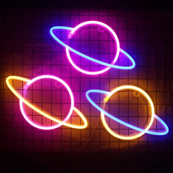 Planet LED Neonlicht Weihnachtsgeschäft Fensterkunst Wanddekoration Neonlampe Batterie oder USB Powered Party Wandbehang LED Nachtlicht night Lightinthebox