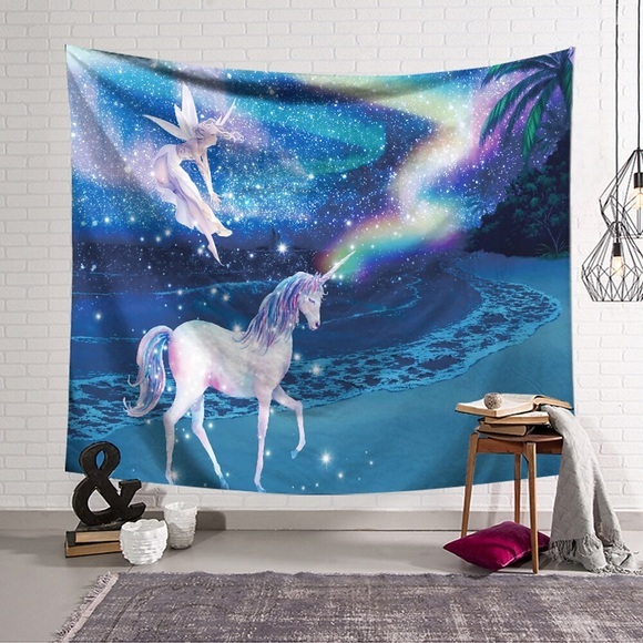 einhorn wandteppich kunst dekor decke vorhang hängen haus schlafzimmer wohnzimmer dekoration polyester Lightinthebox