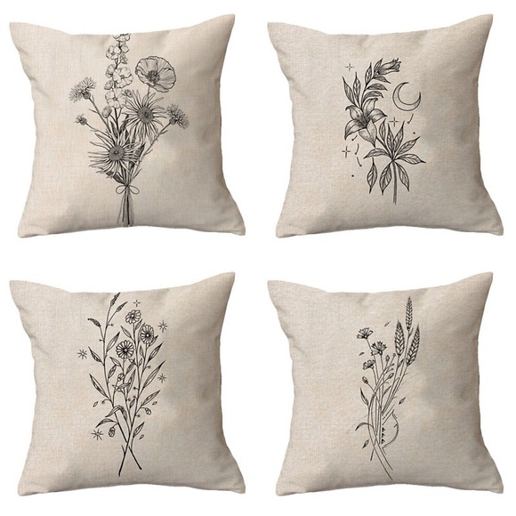 floral pastoral doppelseite kissenbezug 4pc weiche dekorative quadratische kissenbezug faux leinen kissenbezug kissenbezug für sofa schlafzimmer wohnzimmer maschinenwaschbar für sofa couch bett stuhl Lightinthebox