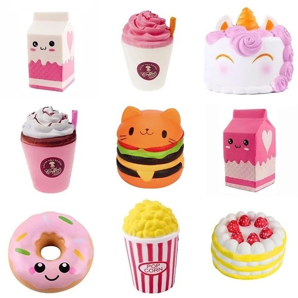 Anti-Stress-Squishy-Hamburger-Milchshake-Stressabbau Anti-Stress-Überraschungswitze Squish langsam steigendes Geschenk Squshy-Popcorn-Spielzeug 5 Stück Lightinthebox