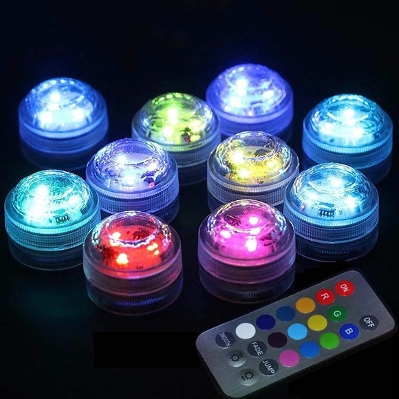 tauch led lichter 10 stücke led rgb wasserdicht unterwasser licht fernbedienung außenbatterie tauchlicht für hochzeit badewanne teich pool badewanne aquarium party vase dekoration Lightinthebox