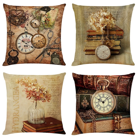 Vintage doppelseitige Kissenbezug 4pc weiche dekorative quadratische Kissenbezug Kissenbezug Kissenbezug für Schlafzimmer Wohnzimmer hochwertige maschinenwaschbare Outdoor-Kissen für Sofa Couch Bett Lightinthebox