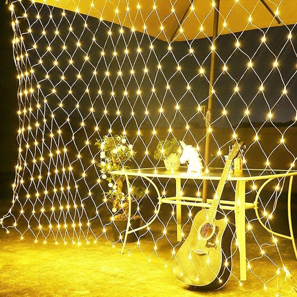 led net nachtlichter 1,5x1,5m 3x2m 220v hochzeit weihnachtsfee lichterkette im freien wasserdichte party urlaub dekor mesh lichter mit schwanzstecker Lightinthebox