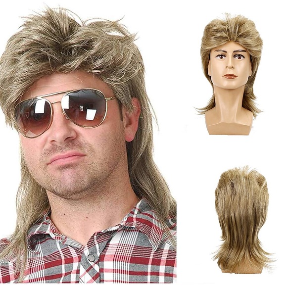 blonde Perücken für Männer Kunsthaar Perücke wellig mit Pony Perücke Splitter weißblond graubraun orange Kunsthaar dunkelbraun blond / täglich Lightinthebox