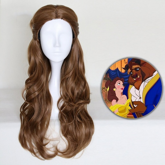 Schönheit und das Biest Prinzessin Bella Perücke Cosplay Frauen lange gewellte braune Kunsthaar Party Rollenspiel Perücken Lightinthebox