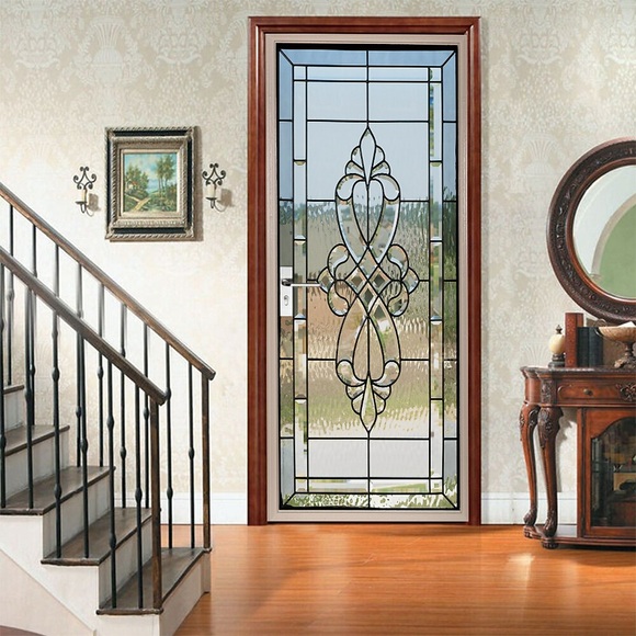 2 Stück selbstklebende kreative Glastüraufkleber für Wohnzimmer DIY dekorative wasserdichte Wandaufkleber für Zuhause 30,3 x 78,7 (77 x 200 cm), 2 Stück Set Wandaufkleber für Schlafzimmer Wohnzimmer Lightinthebox