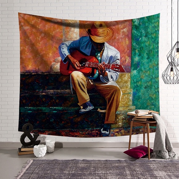 ölgemälde stil wandteppich kunst dekor decke vorhang hängen nach hause schlafzimmer wohnzimmer dekoration polyester vintage musiker Lightinthebox