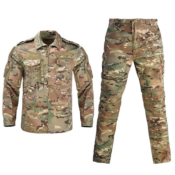 Herren Jagdjacke mit Hose Jagdanzug Außen Ripstop Multi-Pocket Atmungsaktiv Rasche Trocknung Winter Herbst camuflaje Sportkleidung Polyester Langarm Jagd Militär Traning Tarnfarbe Dschungeltarnung Lightinthebox