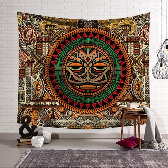 tiki afrikanische wandteppich kunst dekor decke vorhang hängen nach hause schlafzimmer wohnzimmer dekoration polyester Lightinthebox