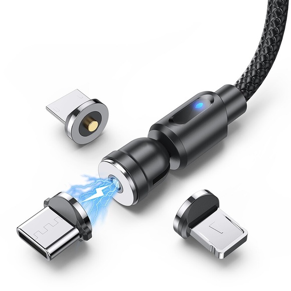 Multi-Ladekabel 1,6 Fuß 3,3 Fuß 6,6 Fuß USB A auf Typ C / Micro / IP 2.4 A Schnellladen Nylon geflochten Magnetisch 540 ° Drehung Für Samsung Xiaomi Huawei Handy-Zubehör Lightinthebox