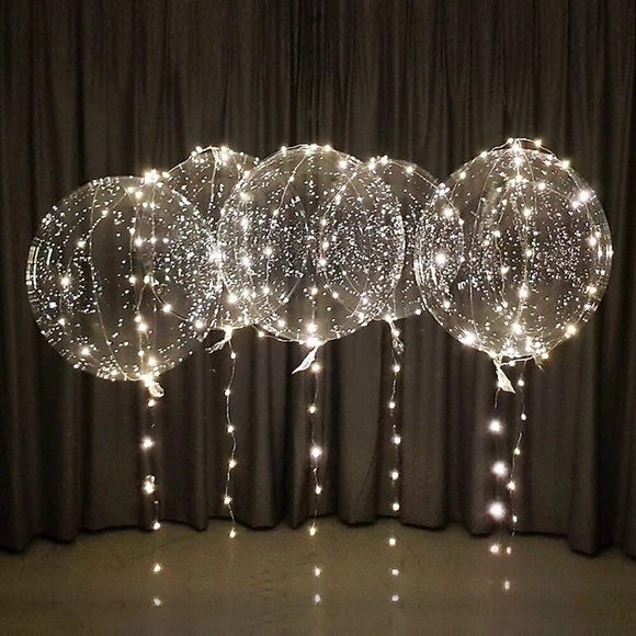 leuchtende transparente helium bobo blase ballons weihnachten hochzeit geburtstagsfeier dekorationen led-schnur leuchten ballons Lightinthebox