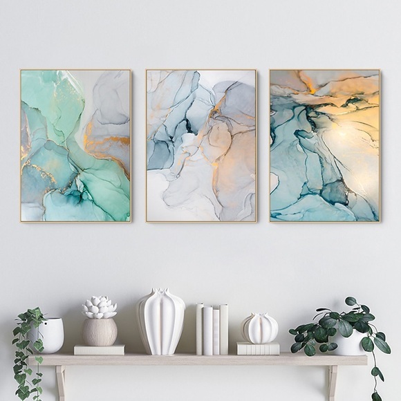 Wandkunst auf Leinwand, Poster, Malerei, Kunstwerk, Bild, abstrakt, bunt, Marmor, moderne Heimdekoration, Dekoration, gerollte Leinwand mit gespanntem Rahmen Lightinthebox