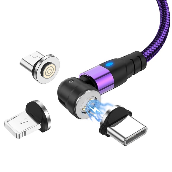 Multi-Ladekabel 1,6 Fuß 3,3 Fuß 6,6 Fuß USB A auf Typ C / Micro / IP 3 A Ladekabel Schnellladen Nylon geflochten Magnetisch 540 ° Drehung Für Samsung Huawei iPhone Handy-Zubehör Lightinthebox