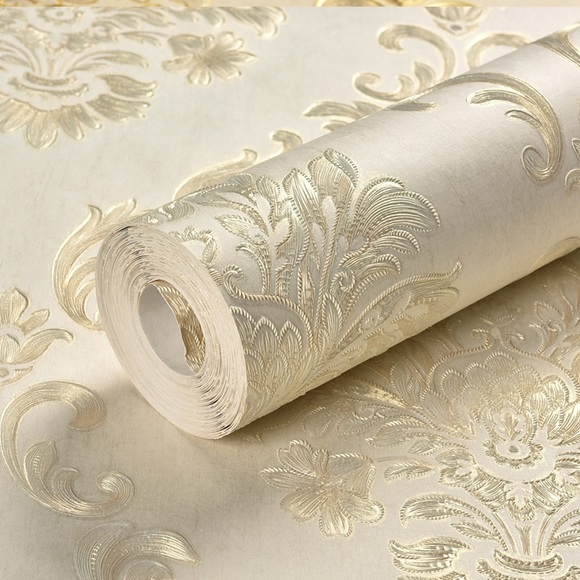 Blumendamasttapete Heimtextilien klassische moderne Wandverkleidung, Vliesstoffmaterial Klebstoff erforderlich Tapete, Raumwandverkleidung 53 x 950 cm / 20,87 '' x 374 '' Lightinthebox