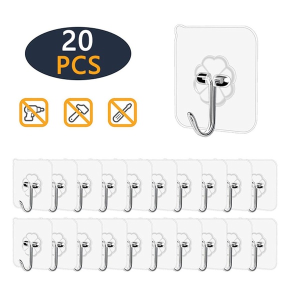 20pcs transparente starke selbstklebende Tür Wandaufhänger Haken Saug Schwerlast Rack Cup Sauger für Küchenaufbewahrung Girlanden Handtuch Aufhängehaken Lightinthebox