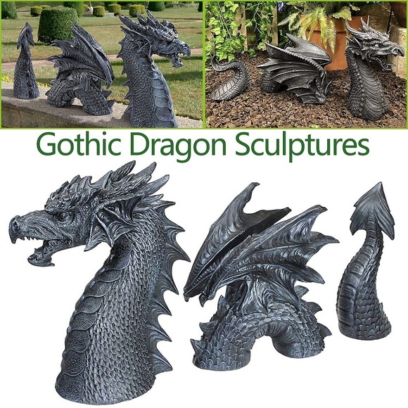 drachen gartendekoration harz drachen statue dekorationen harz drache jardin garten decor ostergarten dekoration wohnaccessoires Lightinthebox