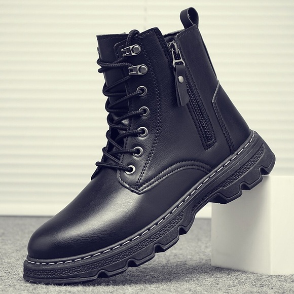 Herren Stiefel Springerstiefel Sport Sportlich Wanderschuhe PU Schwarz Khaki Herbst Lightinthebox
