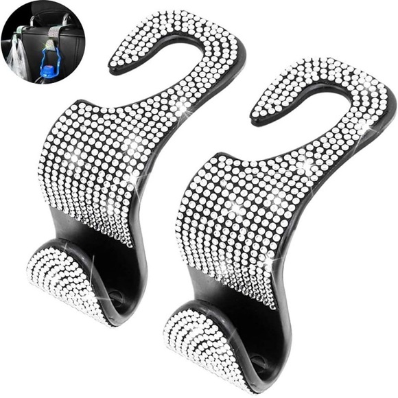 bling autositz kopfstütze haken 2 pack bügelaufbewahrung vordersitz auto haken bling autositzaufhänger rücksitz für handtasche geldbörse mantel geldbörse haken regenschirme mäntel einkaufstaschen Lightinthebox