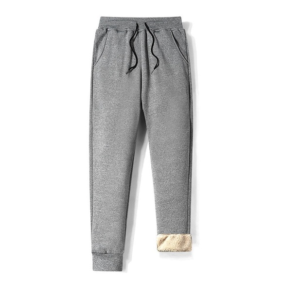 Herren Sherpa Jogginghose Trainingshose Jogginghose Jogger Winterhose Hose Hosen Tasche Kordelzug Feste Farbe Warm In voller Länge Täglich Fitnessstudio Yoga Casual Athleisure Alphabet grau Alphabet Lightinthebox