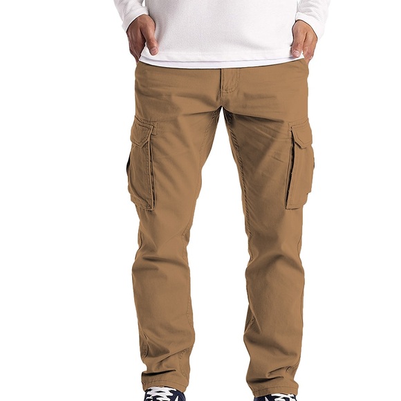 Herren Cargohose Cargohosen Hose Hosen Multi Pocket Gerade geschnitten 6 Tasche Glatt Arbeitskleidung Freizeitskleidung Baumwollmischung Casual Schwarz Kaki Lightinthebox