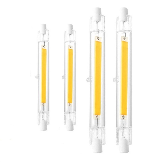 4 stücke r7s t3 dimmbare cob led glühbirne j78 78mm 5w j118 118mm 10w halogen äquivalent doppelseitige flut landschaft licht 110v 220v Lightinthebox