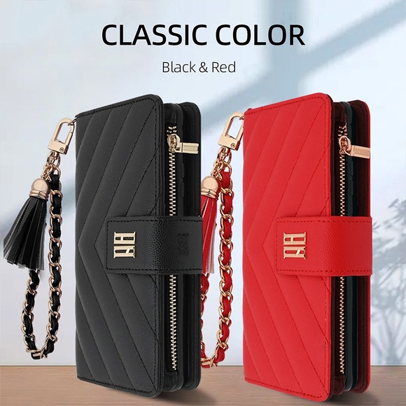 Telefon Hülle Handyhüllen Für Apple Brieftasche Kartenetui iPhone 12 iPhone 14 13 Pro Max 14 Plus 13 Mini Reisverschluss mit Handschlaufe Steckplätze für Kartenhalter Linien / Wellen Echtleder Lightinthebox
