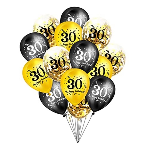 15pcs 30. alles Gute zum Geburtstag Latexballons dreißig Jahrestag Partydekoration Schwarzgold Thema Party Ballon Geburtstagsparty Zubehör Lightinthebox