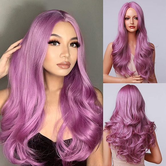 lila perücke lila synthetische perücke damen lange lila wellenperücke hitzebeständiges haar natürlich auf der suche nach täglichen party cosplay Lightinthebox