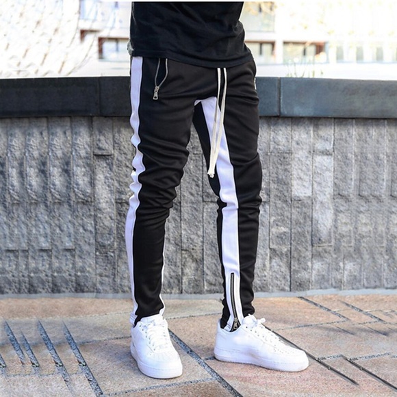 Herren Jogginghose Sweathose Hosen Hose Hose Hosen Trainingshosen Patchwork Kordelzug Seitenstreifen Feste Farbe Atmungsaktiv Weich In voller Länge Outdoor Täglich Sport Sport Casual Schlank Wei Lightinthebox