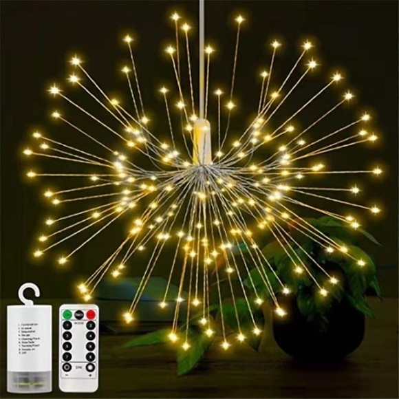 feuerwerk weihnachten lichterkette led kupferdraht starburst lichterketten 8 modi hochzeit dekorative hängen für party terrasse garten batteriebetrieben mit fernbedienung Lightinthebox