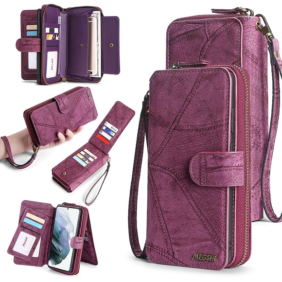 Handy Hülle Handyhüllen Für Samsung Galaxy Brieftasche Kartenetui A73 A53 A33 S22 Ultra Plus S21 FE S20 A72 A52 A42 Note 20 10 Ultra Plus Reisverschluss Ganzkörperschutz mit Handyband Einfarbig PC Lightinthebox