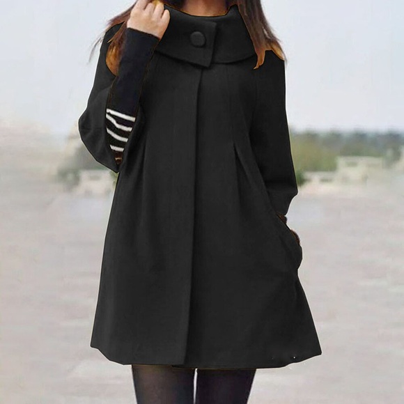 Damen Winterjacke Mantel Strasse Täglich Ausgehen Winter Herbst Frühling Lang Mantel Regular Fit Windundurchlässig warm halten Strassenmode Casual Jacken Langarm Feste Farbe Tasche Schwarz Grau Lightinthebox