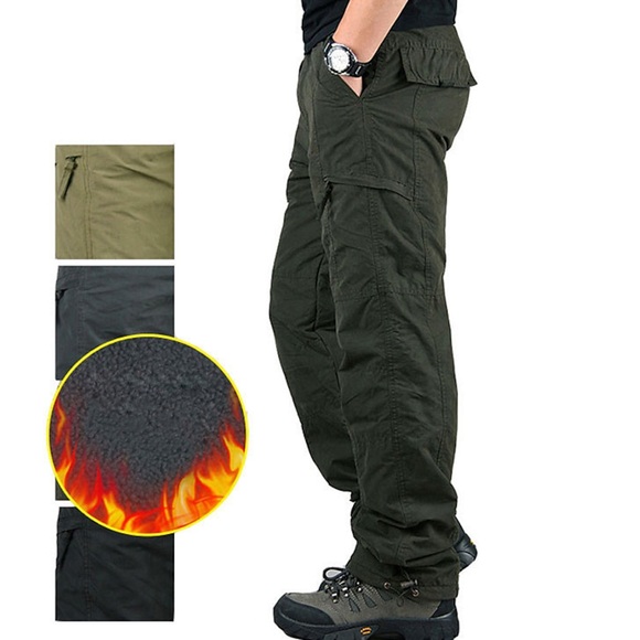 Herren Arbeitshose Taktische Frachthose Fleece-gefütterte Hose Winter Außen warm halten Ripstop Windundurchlässig Atmungsaktiv Hosen / Regenhose Unten Grün Schwarz Jagd Skifahren Angeln M L XL XXL Lightinthebox