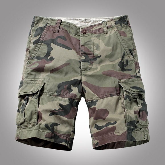 Herren Cargo Shorts Kurze Hosen Multi Pocket Mehrere Taschen Bedruckt Tarnfarben Atmungsaktiv Leicht Kurz Täglich Ausgehen Baumwolle Strassenmode Cargohosen Tarngrün Mikro-elastisch Lightinthebox