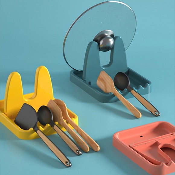 Haushalts-Multifunktions-Löffelablage, Küchenaufbewahrung, kreativer Kunststoff-Topfdeckel, Utensilien, Suppenlöffel, Pfannenwender Lightinthebox