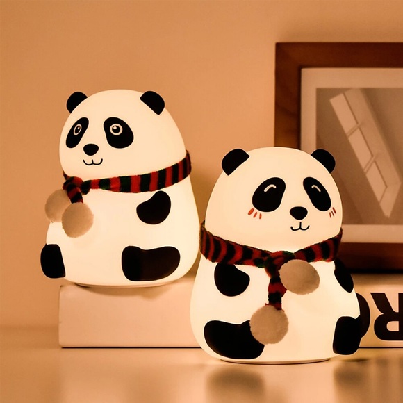 LED süße Cartoon Silikon Panda Nachtlicht USB Lade Touch Sensor buntes Licht Schlafzimmer Nachttischlampe Kinderzimmer Dekoration für Kinder Geburtstagsgeschenke Lightinthebox